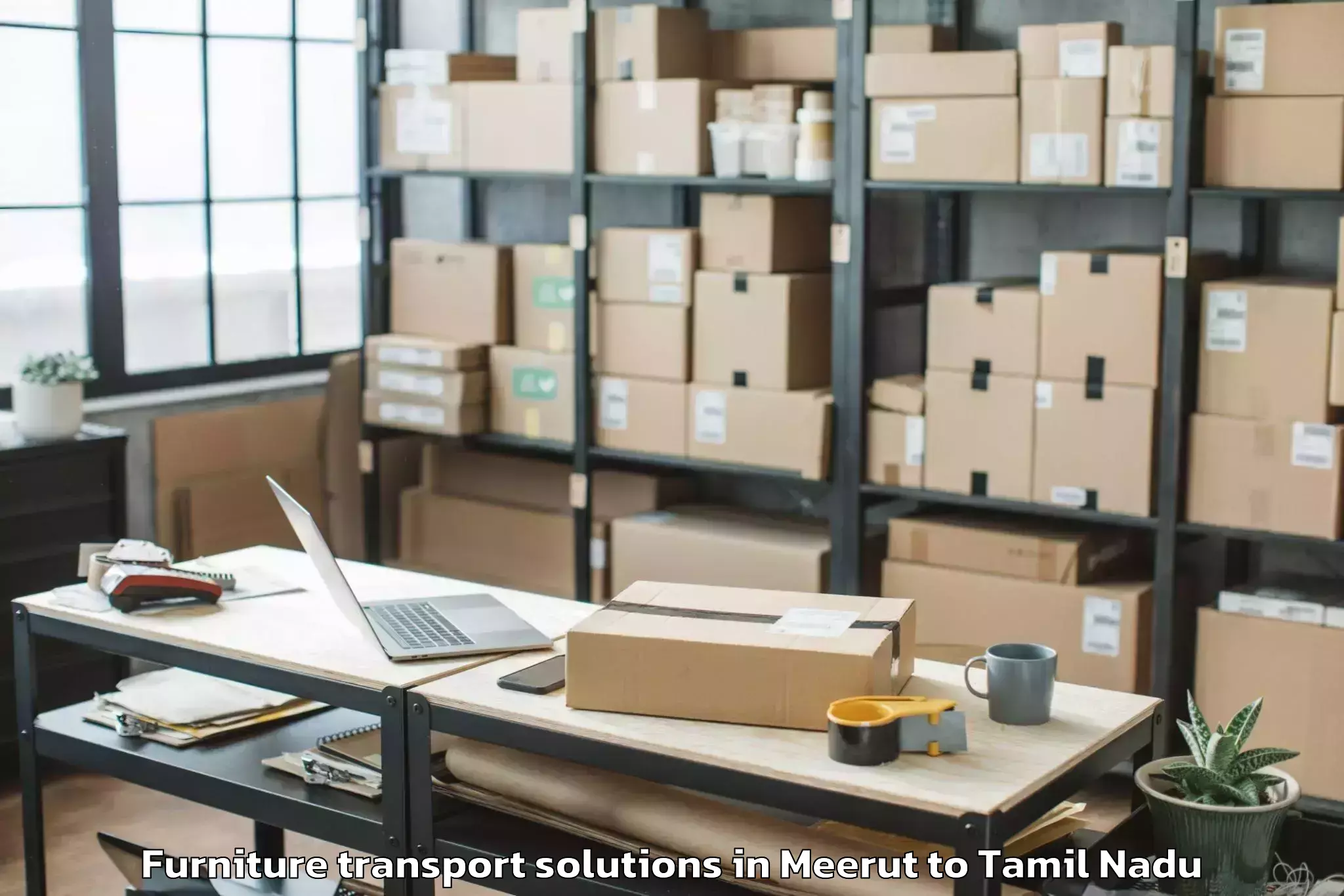 Top Meerut to Madhavaram Furniture Transport Solutions Available